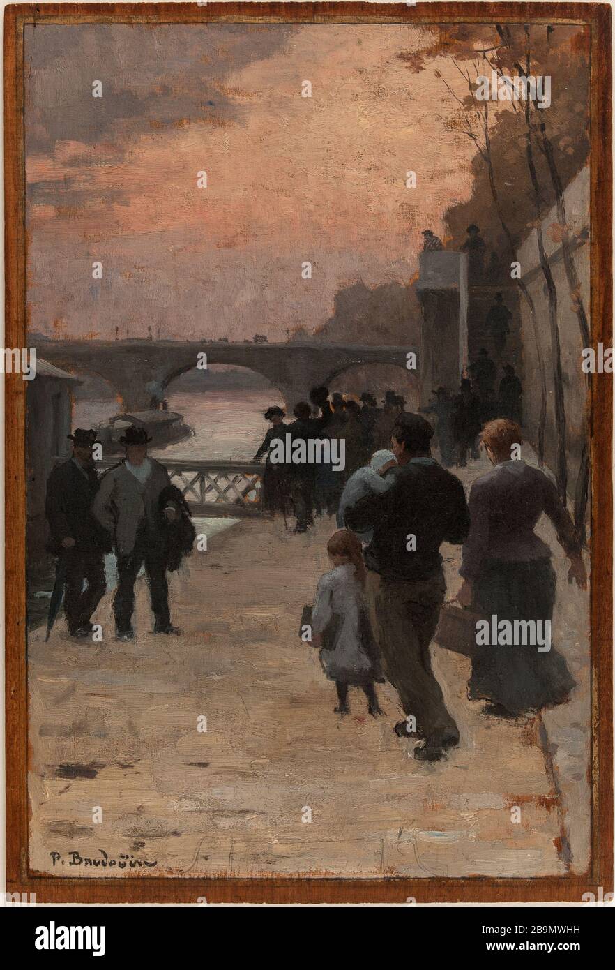 Evening in Paris, sketch Paul-Albert Baudouin (1844-1931). 'Le soir à Paris, esquisse'. Huile sur bois, 1889. Musée des Beaux-Arts de la Ville de Paris, Petit Palais. Stock Photo
