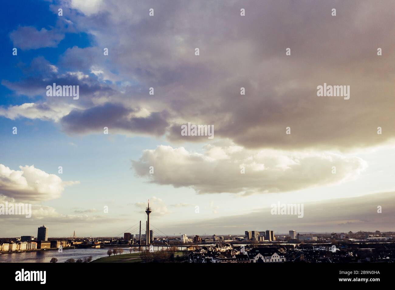Panorama of  Duessldorf, the capital of North Rhine-Westphalia Stock Photo