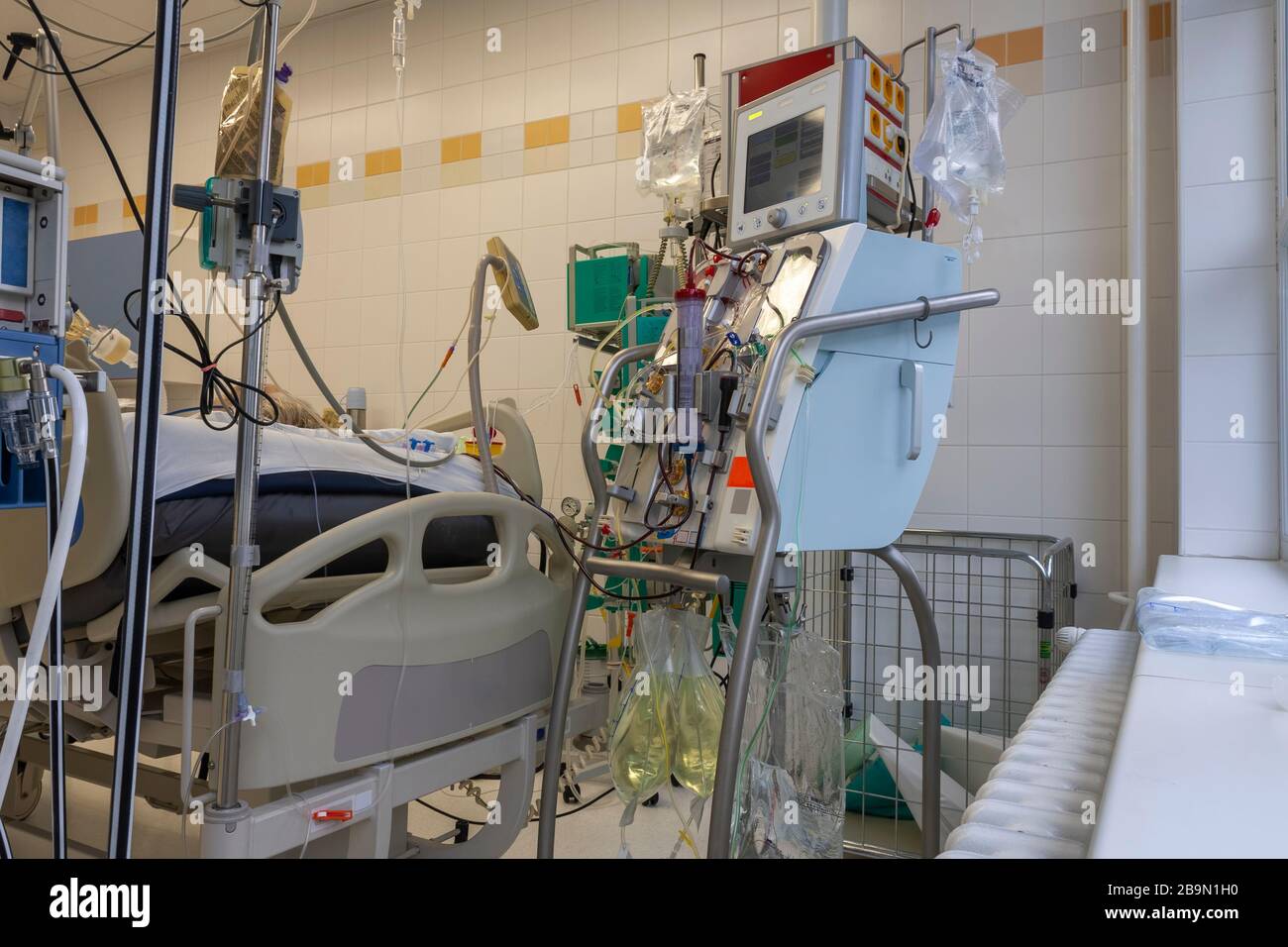 Dialysis machine in ICU in hospital, a place where can be treated