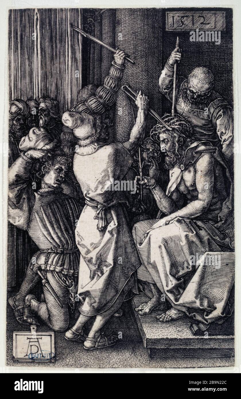The Passion of copper: The Crowning with Thorns (Bartsch 9) Albrecht Dürer (1471-1528). La Passion sur cuivre : Le Couronnement d'épines (Bartsch 9). 1512. Musée des Beaux-Arts de la Ville de Paris, Petit Palais. Stock Photo