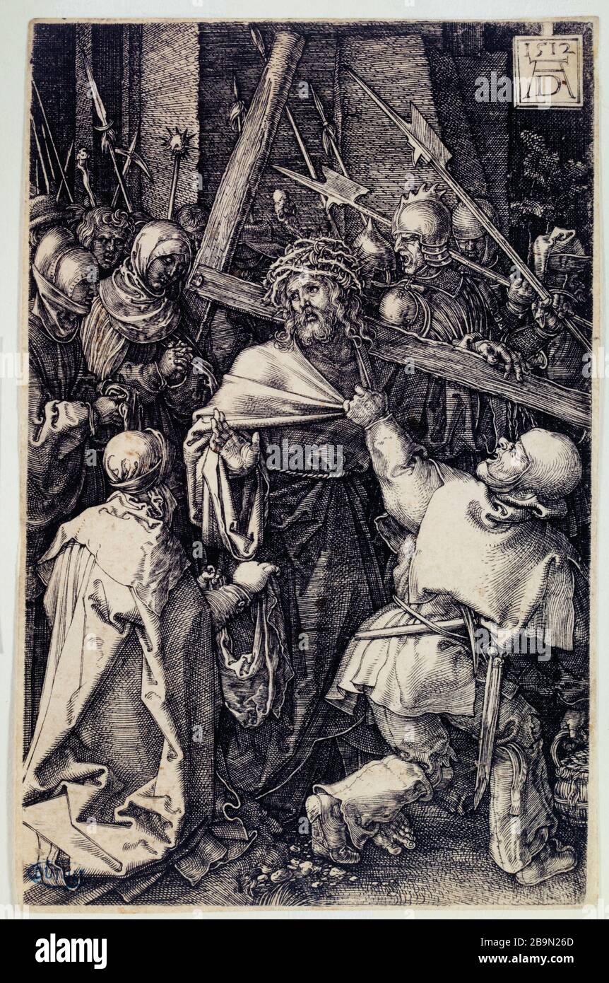 The Passion of copper: The Carrying of the Cross (Bartsch 12) Albrecht Dürer (1471-1528). La Passion sur cuivre : Le Portement de Croix (Bartsch 12). 1512. Musée des Beaux-Arts de la Ville de Paris, Petit Palais. Stock Photo