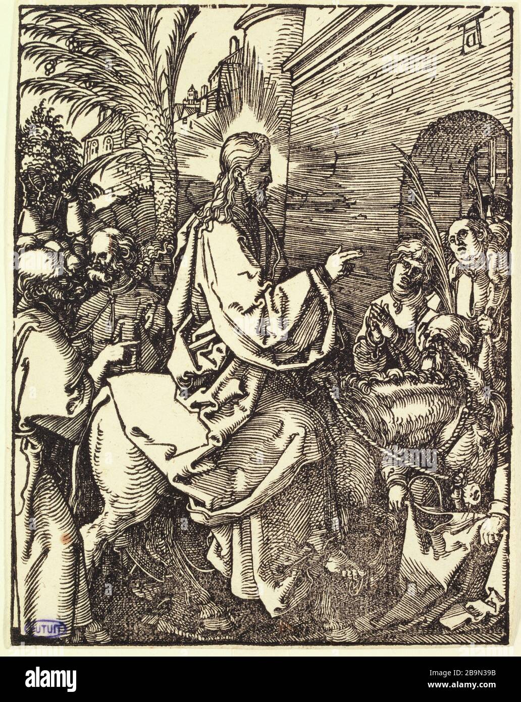 Little Passion on wood: The Entered Jerusalem (Bartsch 22) Albrecht Dürer (1471-1528). La Petite Passion sur bois : L'Entré à  Jérusalem (Bartsch 22). 1508-1509. Musée des Beaux-Arts de la Ville de Paris, Petit Palais. Stock Photo