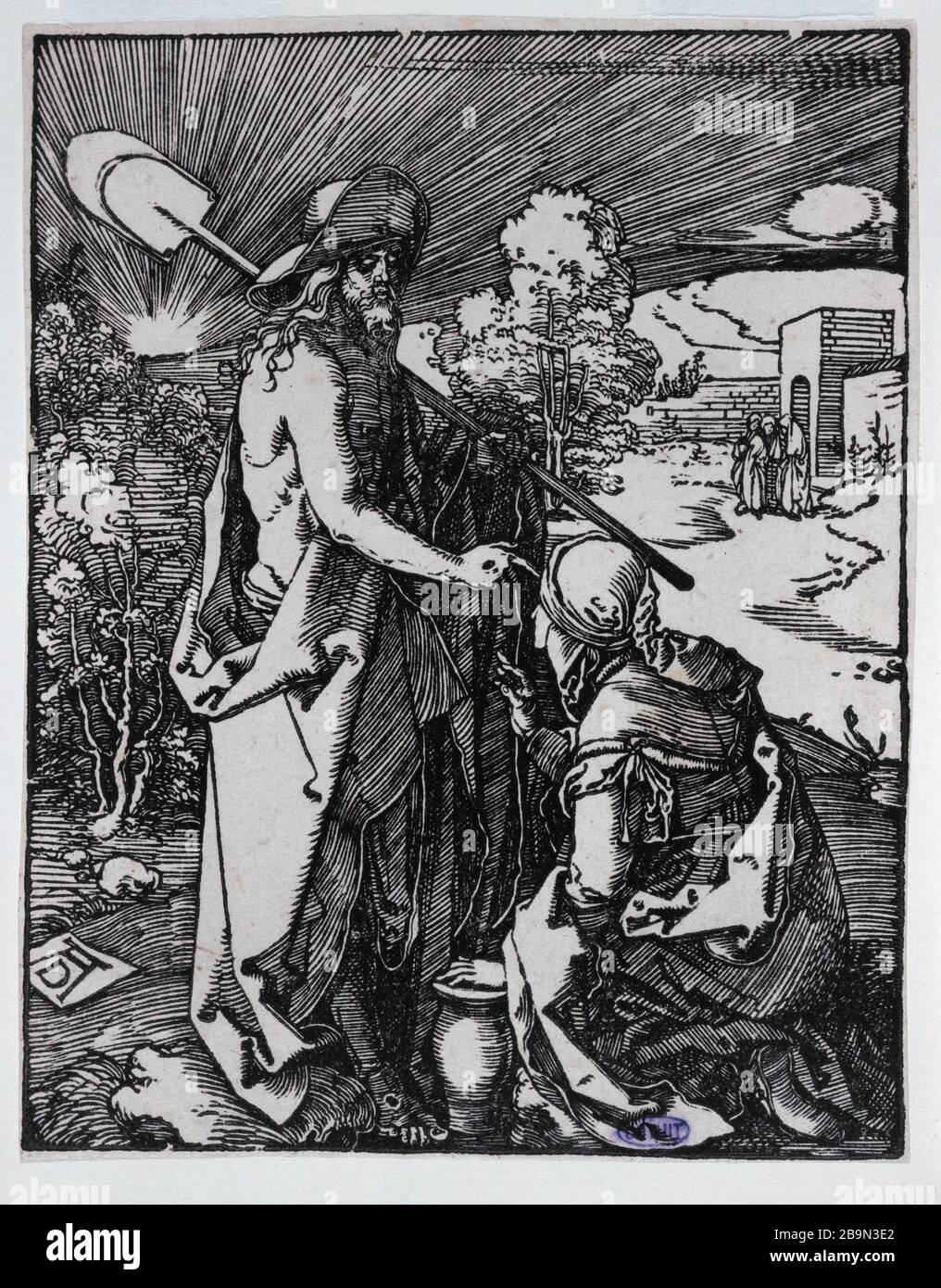 CHRIST AND MARY MAGDALENE Albrecht Durer (1471-1528). 'Le Christ et Marie-Madeleine'. (B 47). Gravure, XVIème siècle. Musée des Beaux-Arts de la Ville de Paris, Petit Palais. Stock Photo
