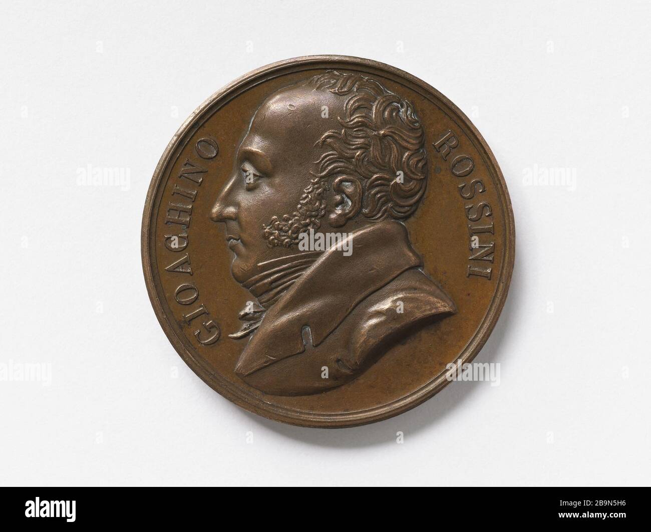 Gioachino Rossini (1792-1868), Italian composer Gioachino Rossini (1792-1868), compositeur italien. Cuivre. Paris, musée Carnavalet. Stock Photo