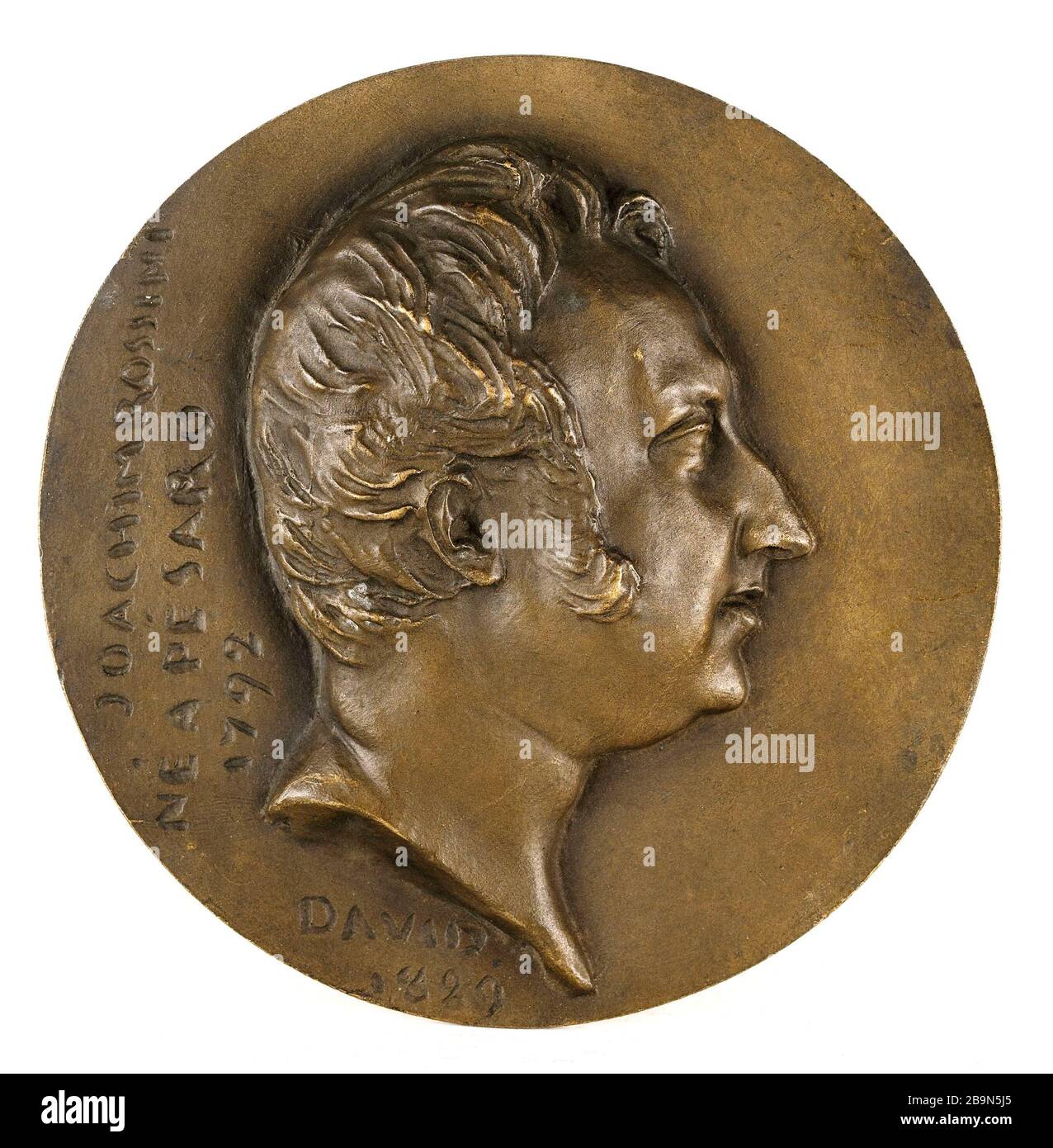 PORTRAIT GIOACCHINO Rossini (1792-1868), ITALIAN COMPOSER David D'Angers (1788-1856). Portrait de Gioacchino Rossini (1792-1868), compositeur italien. Bronze. Fonte au sable. 1829. Paris, musée Carnavalet. Stock Photo