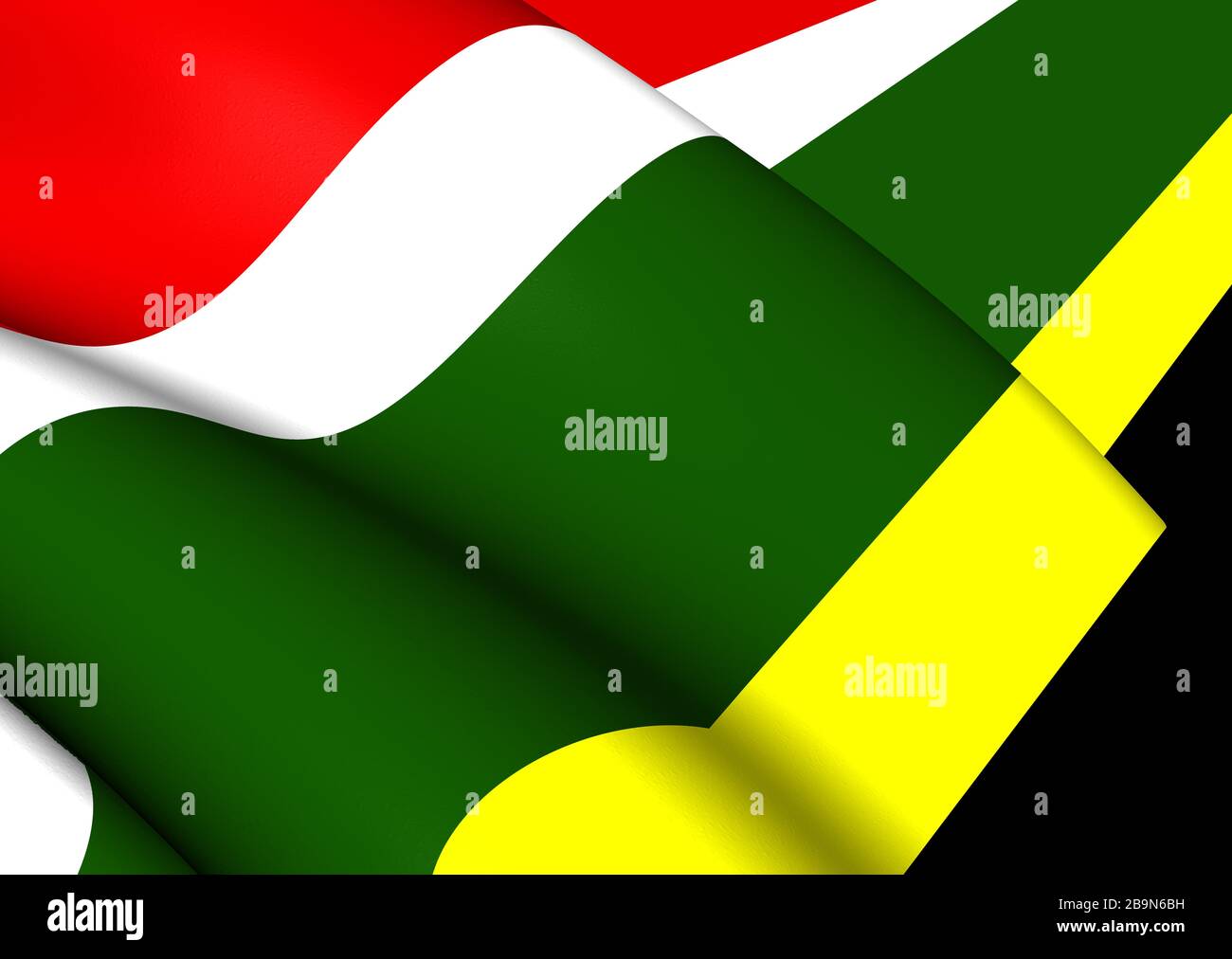 3D Flag of Westvoorne (South Holland), Netherlands. 3D Illustration. Stock Photo