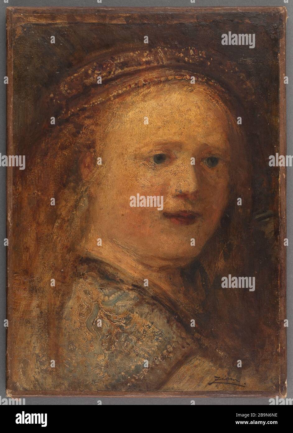 Little girl after Rembrandt Félix ZIem (1821-1911). 'Petite fille d'après Rembrandt'. Huile sur toile. Musée des Beaux-Arts de la Ville de Paris, Petit Palais. Stock Photo