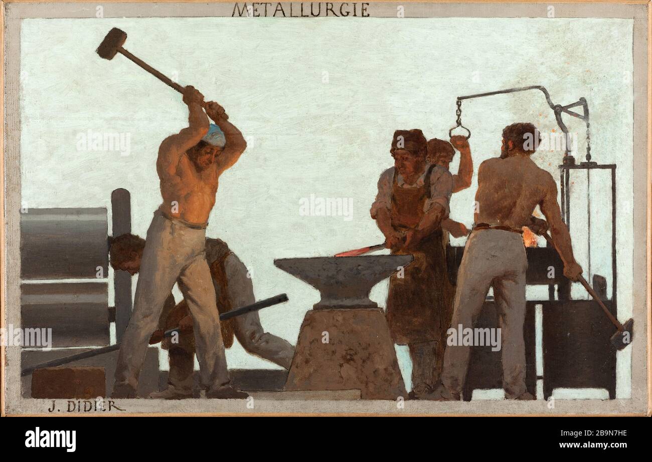 Metallurgy Jules Didier (1831-1892). 'Métallurgie'. Esquisse pour l'école de la rue Château-Landon. Huile sur toile. 1879. Musée des Beaux-Arts de la Ville de Paris, Petit Palais. Stock Photo