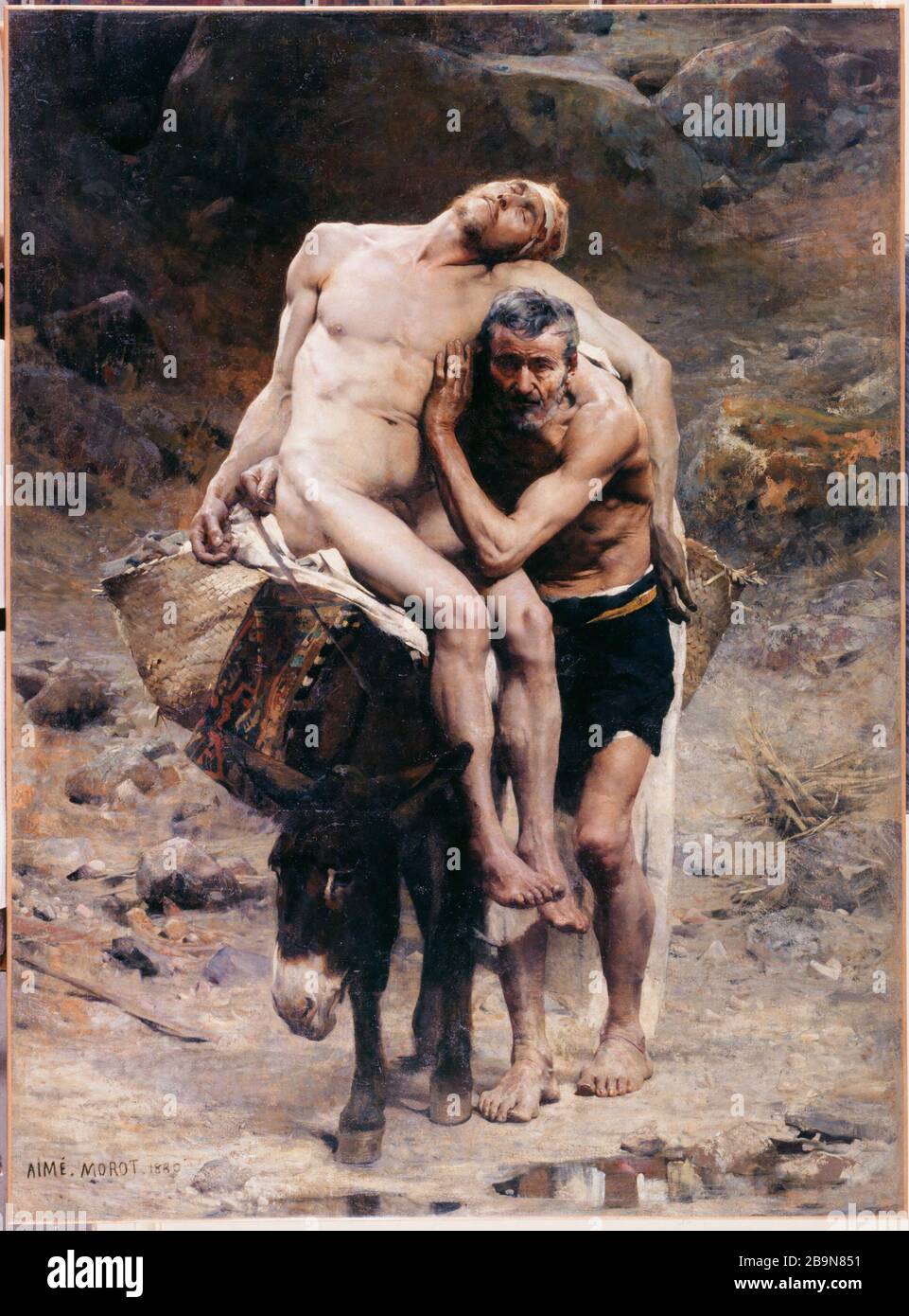 The Good Samaritan Aimé Morot (1850-1913). 'Le bon Samaritain'. Huile sur toile, 1880. Musée des Beaux-Arts de la Ville de Paris, Petit Palais. Stock Photo
