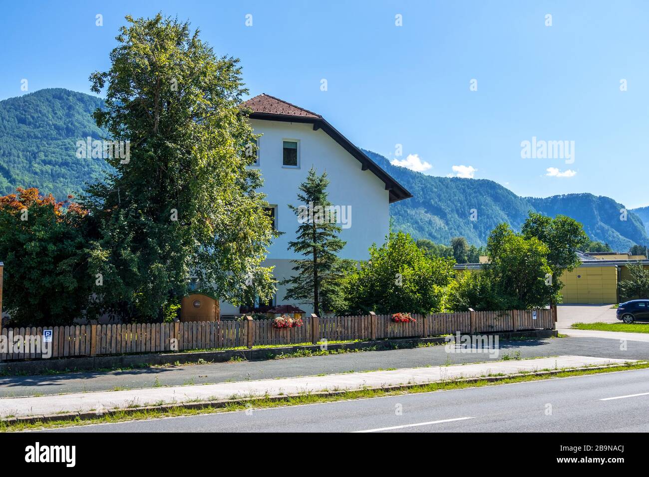 Carinthia, Austria - August 09, 2019: Landscape of countryside with Alpine hills in Carinthia, Austria Stock Photo