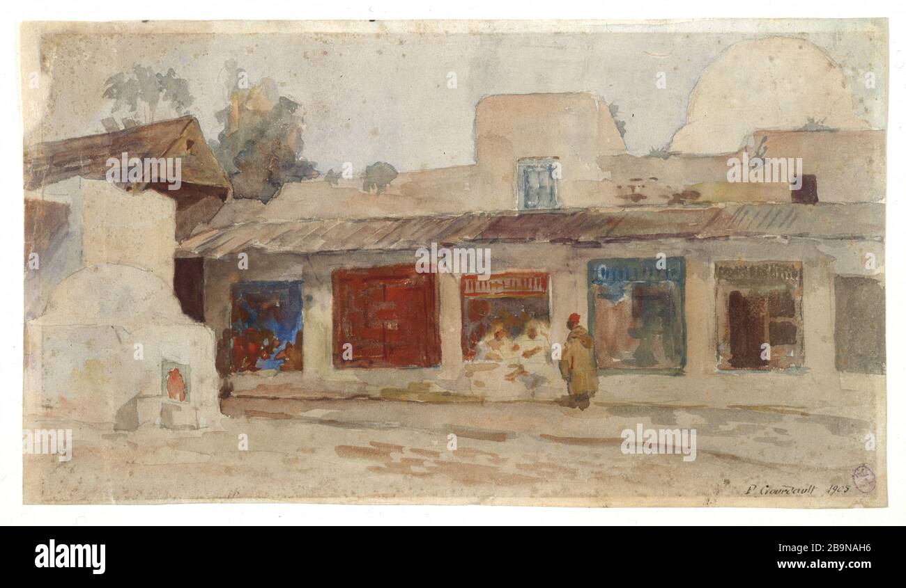 ARAB HOUSES Pierre Gourdault (1880-1915). 'Maisons arabes'. Aquarelle, 1905. Musée des Beaux-Arts de la ville de Paris, Petit Palais. Stock Photo