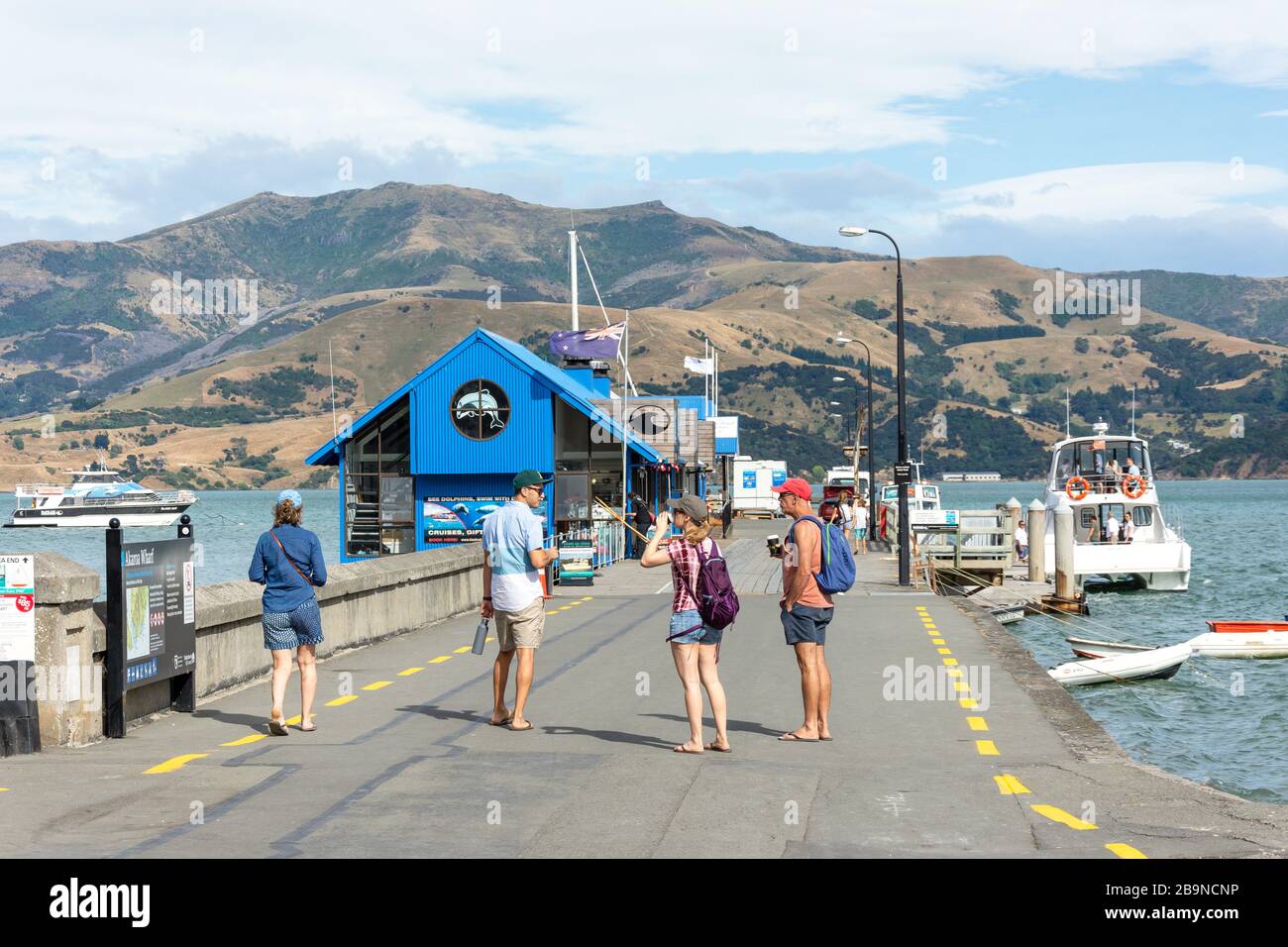 Akaroa Main Wharf Akaroa Banks Peninsula Canterbury Region New Zealand Stock Photo Alamy