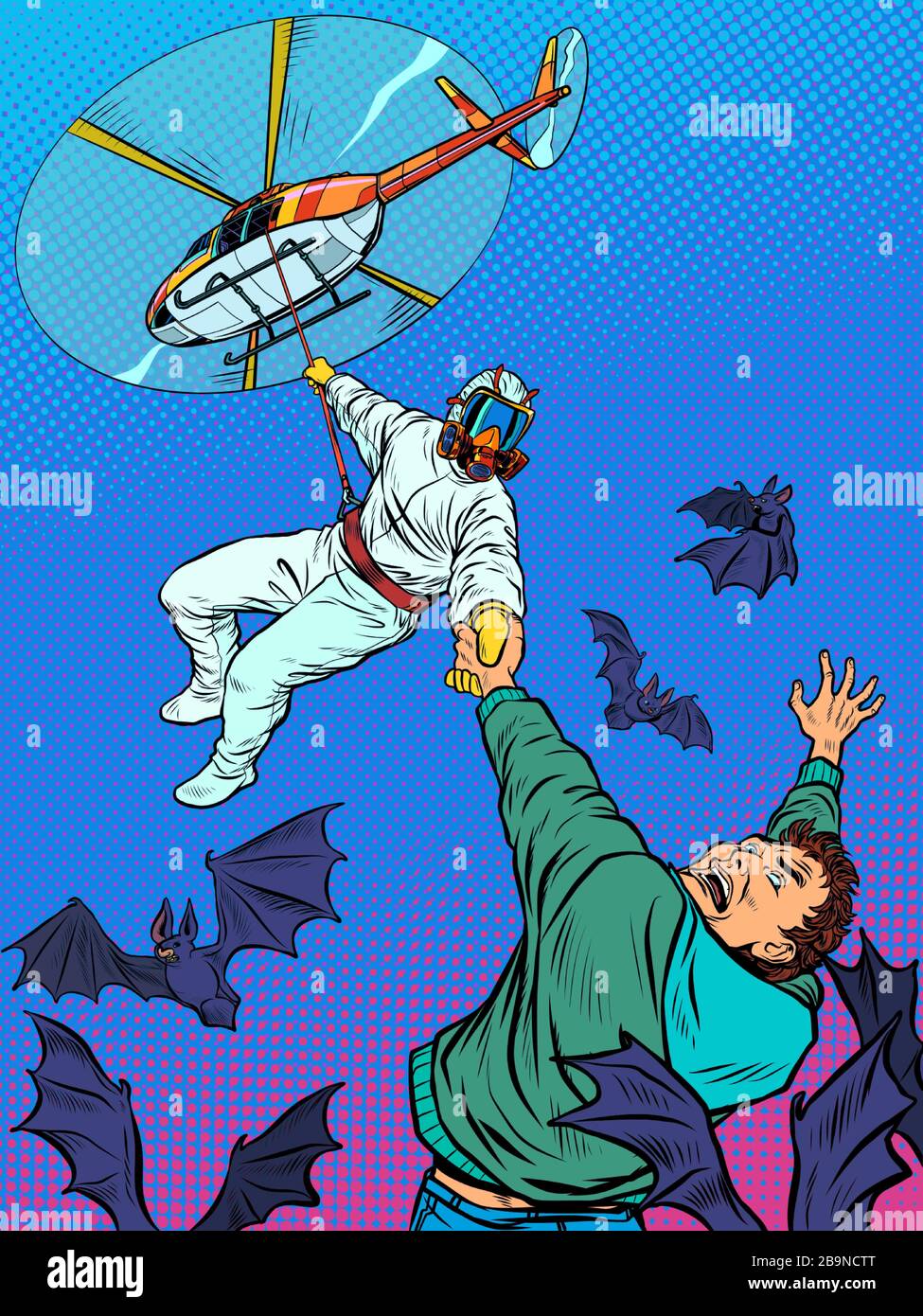 wild animals bats are vectors of infection, the risk of an epidemic Stock Vector