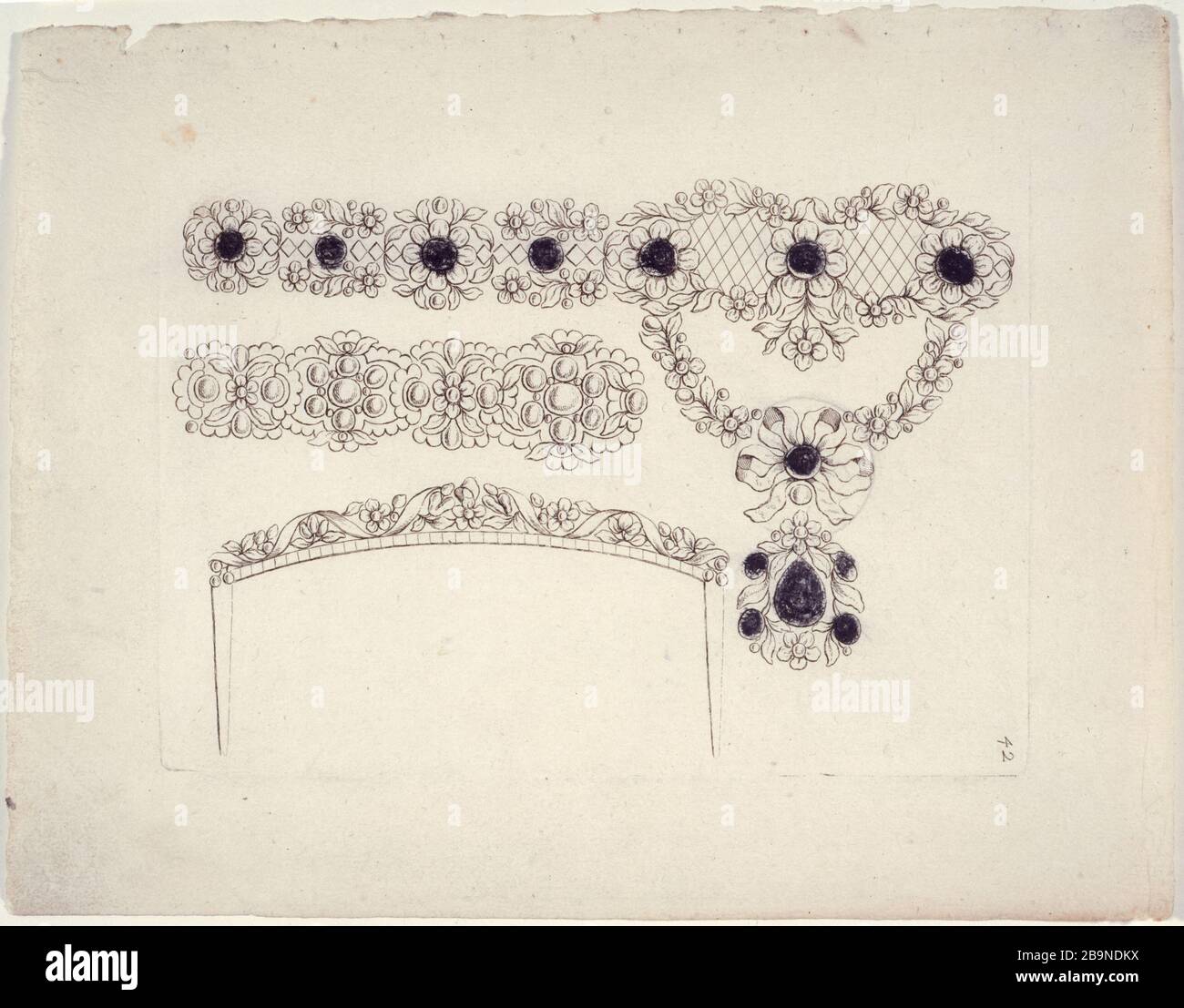 BOARD 42 - DOG COLLAR "Planche 42 : collier de chien, peigne". Dessin de  Pouget, 1764. Musée des Beaux-Arts de la Ville de Paris, Petit Palais Stock  Photo - Alamy