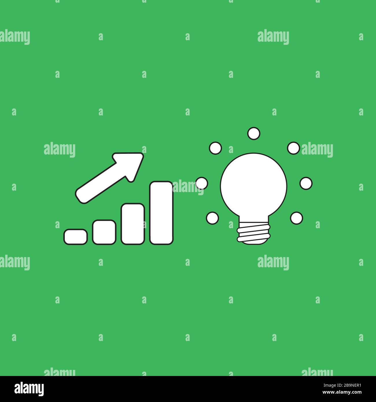 Vector icon concept of sales bar chart with arrow pointing up and ...