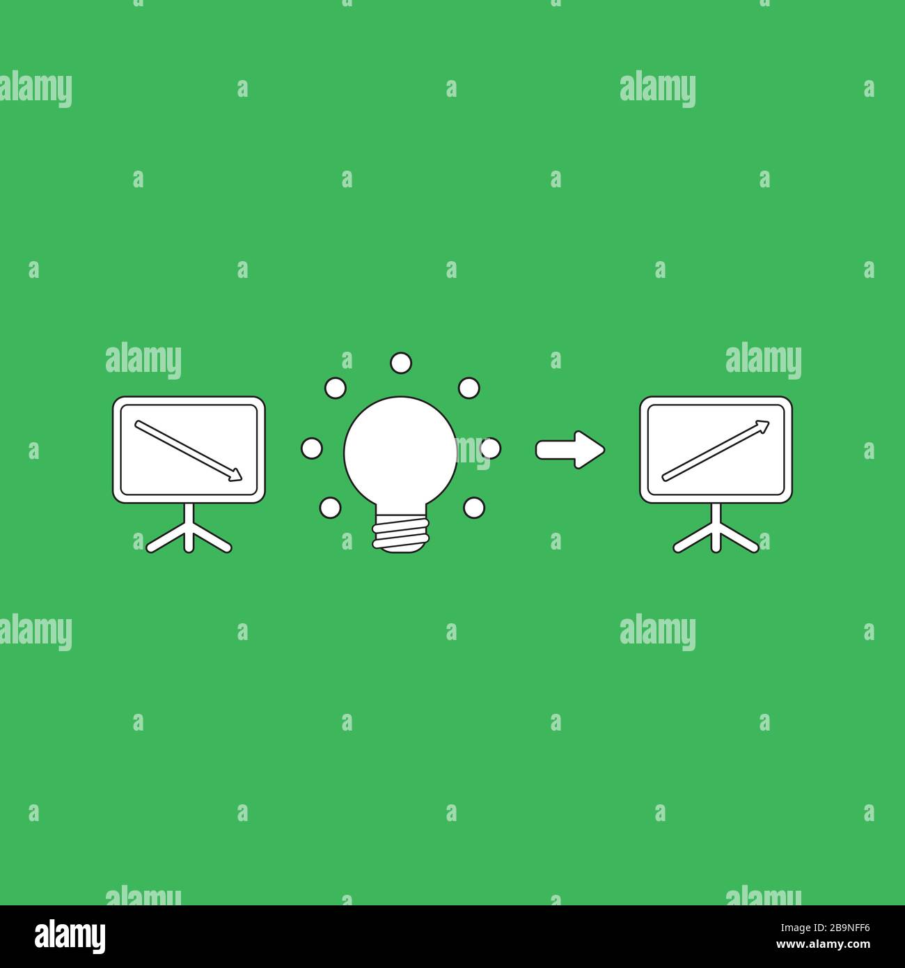 Vector icon concept of sales chart with arrow moving down with good ...