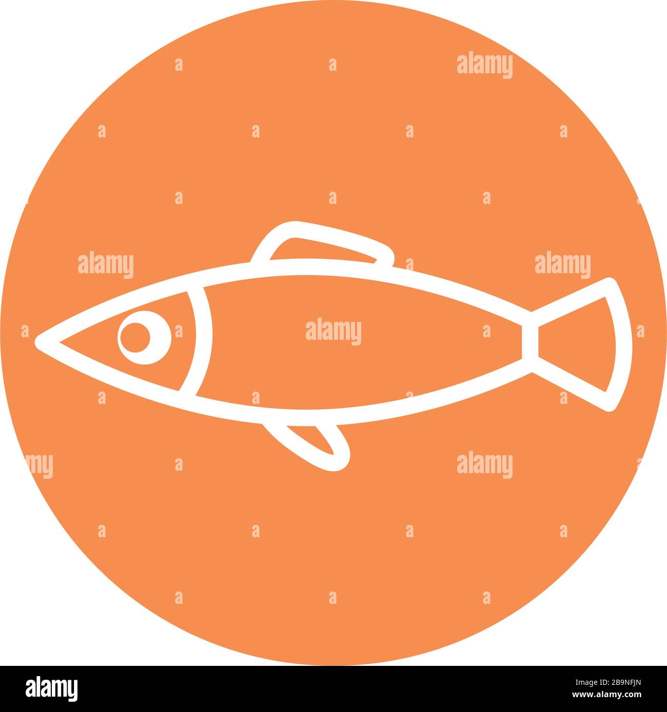 Fish line block style icon design Sea life ecosystem fauna ocean ...