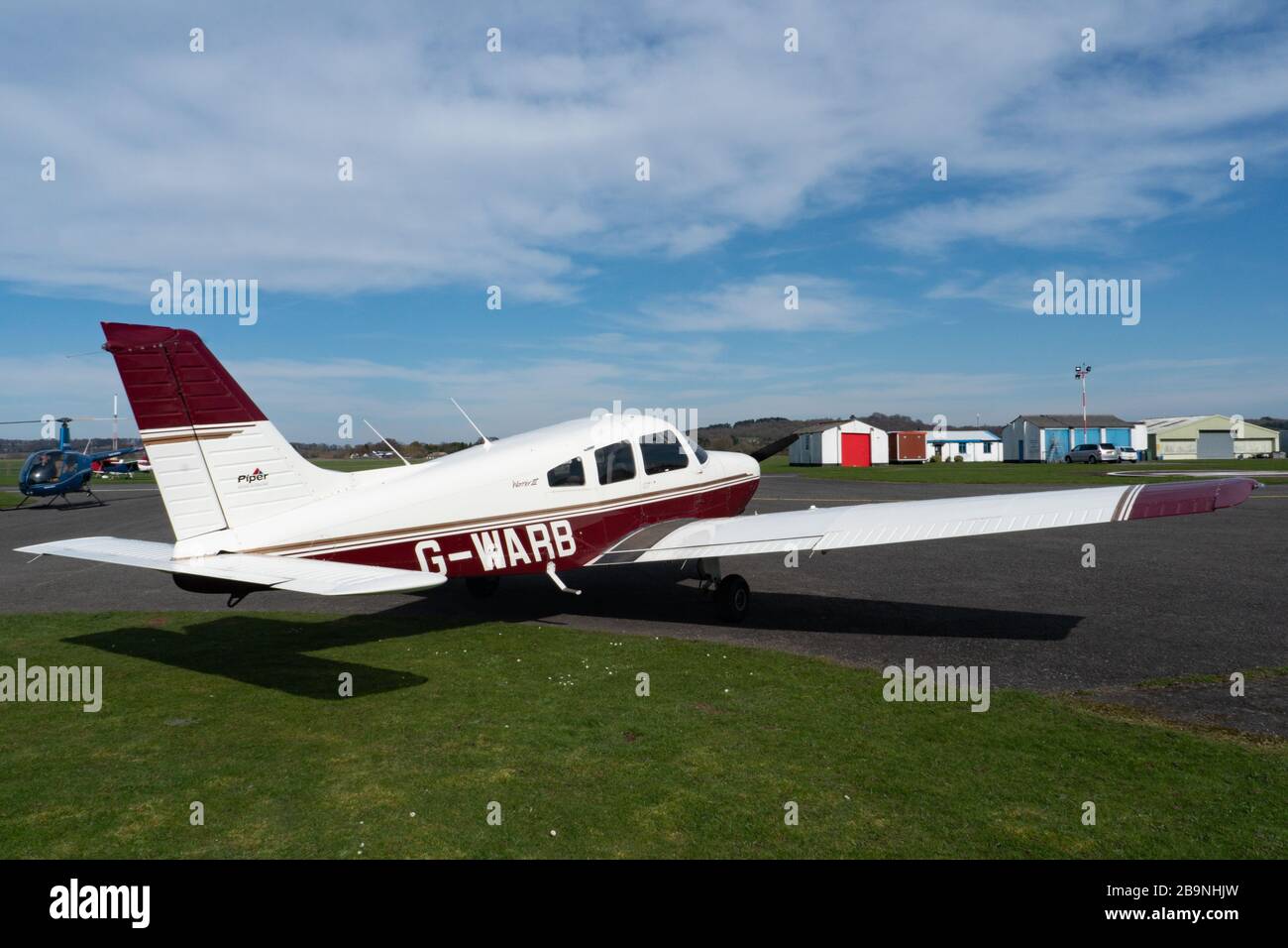Small aircraft parked at wolverhampton Halfpenny Green Airport, South Staffordshire. UK Stock Photo