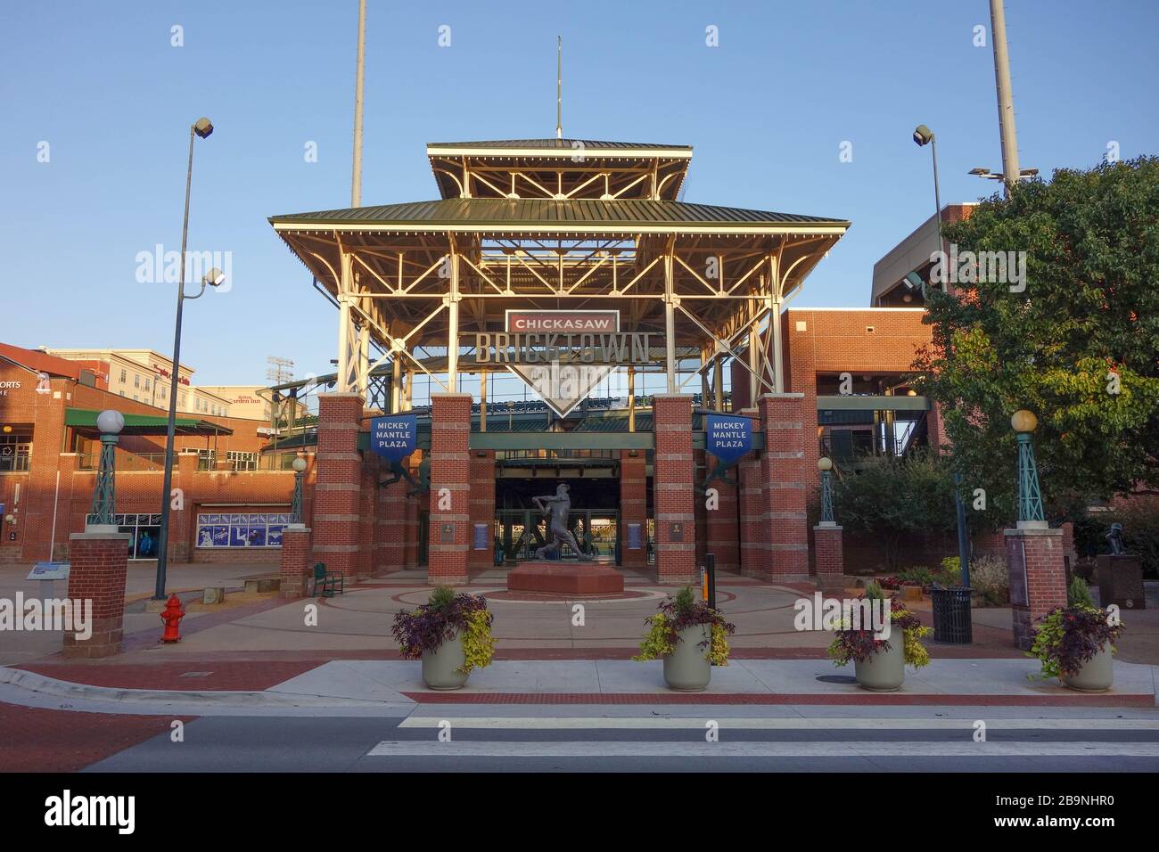 Entrance to a Chickasaw Bricktown Ballpark in Oklahoma City, OK Stock