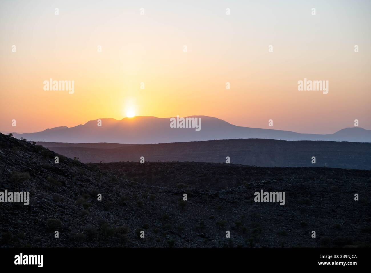 Africa, Djibouti, Abourma. Aburma's desert at sunset Stock Photo