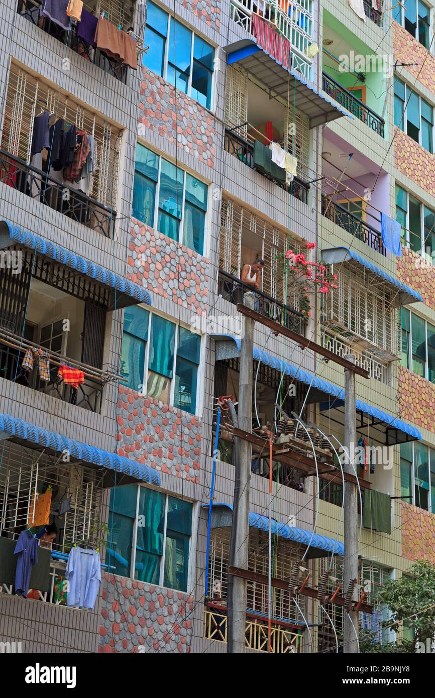 Apartments on 52nd Street,Yangon (Rangoon),Myanmar (Burma),Asia Stock