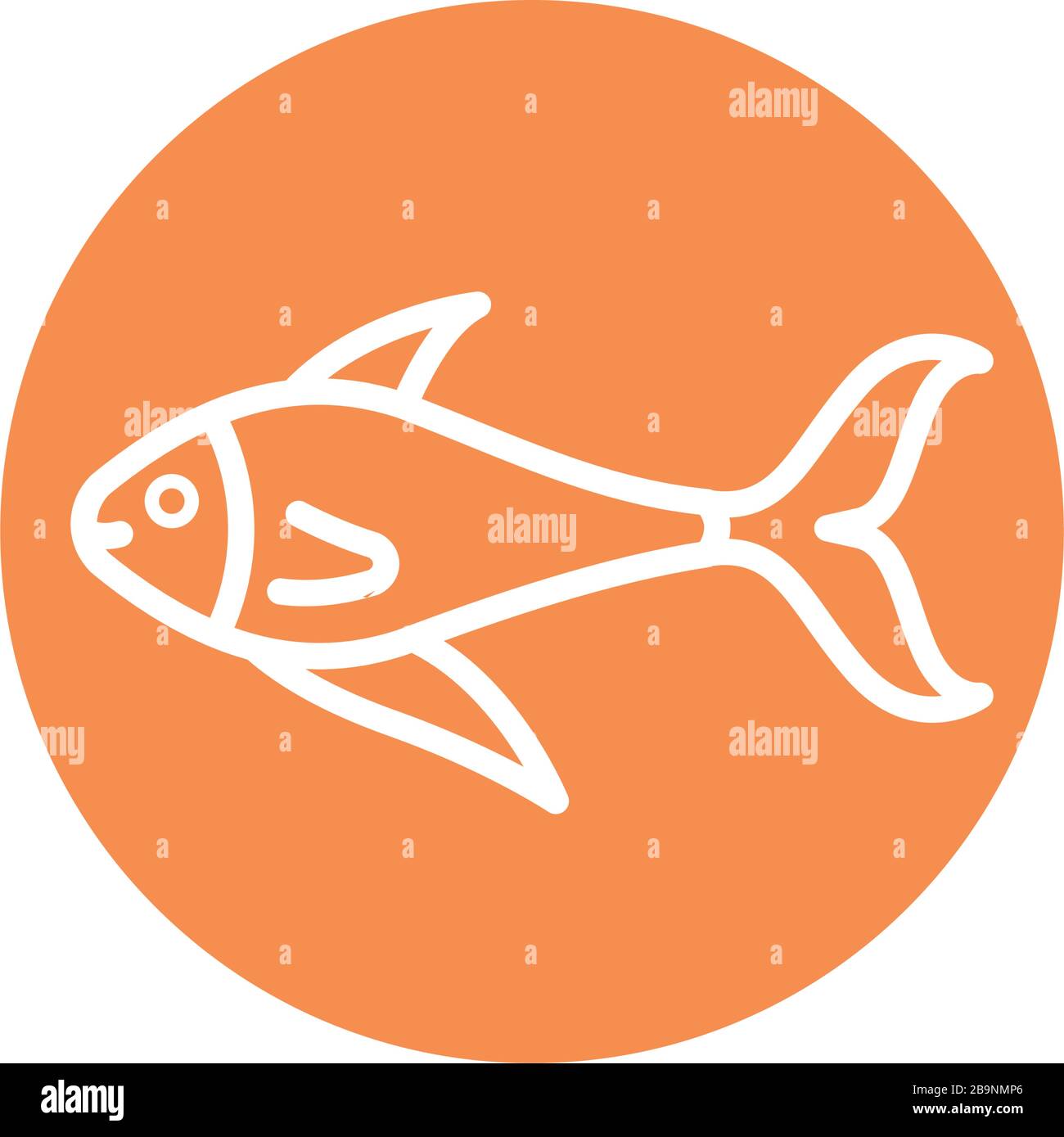 Fish line block style icon design Sea life ecosystem fauna ocean ...