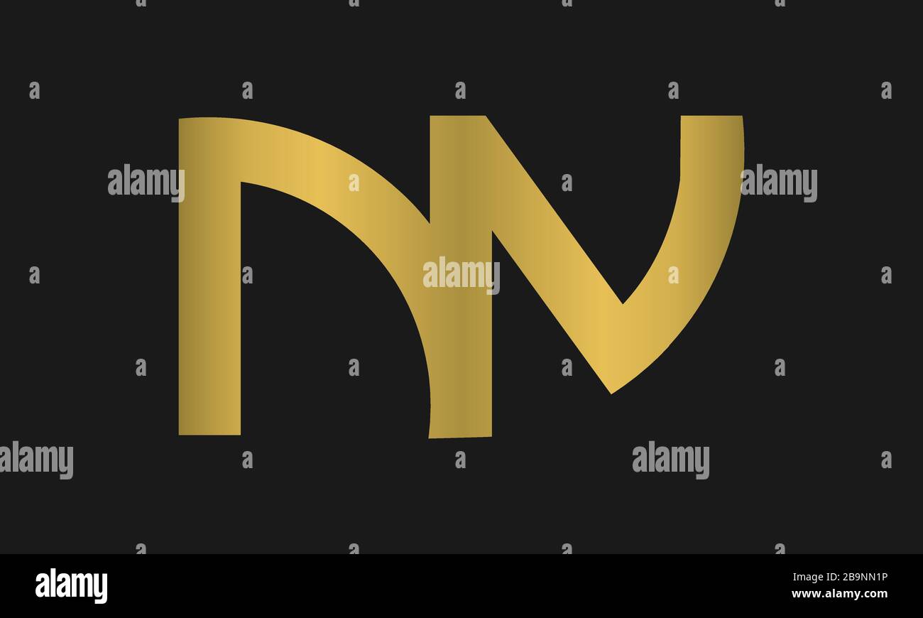 NN, NV Letter Logo Design with Creative Modern Trendy Typography and monogram logo. Stock Vector