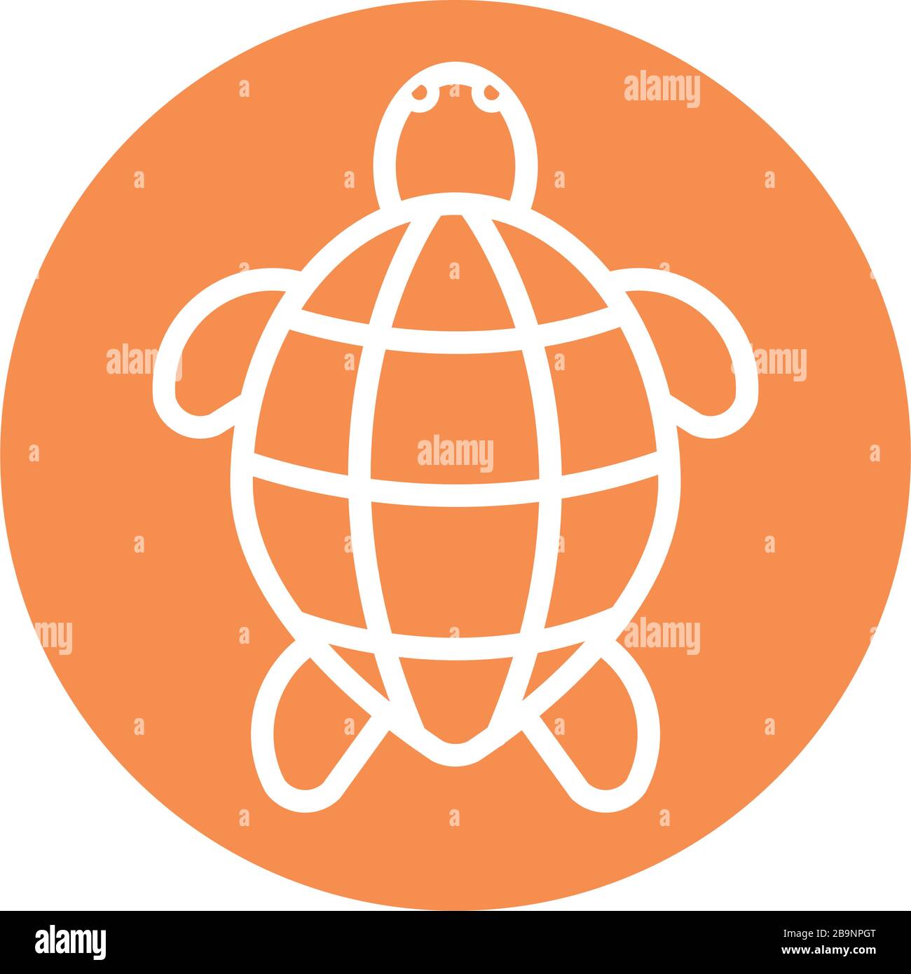 turtle line block style icon design Sea life ecosystem fauna ocean ...