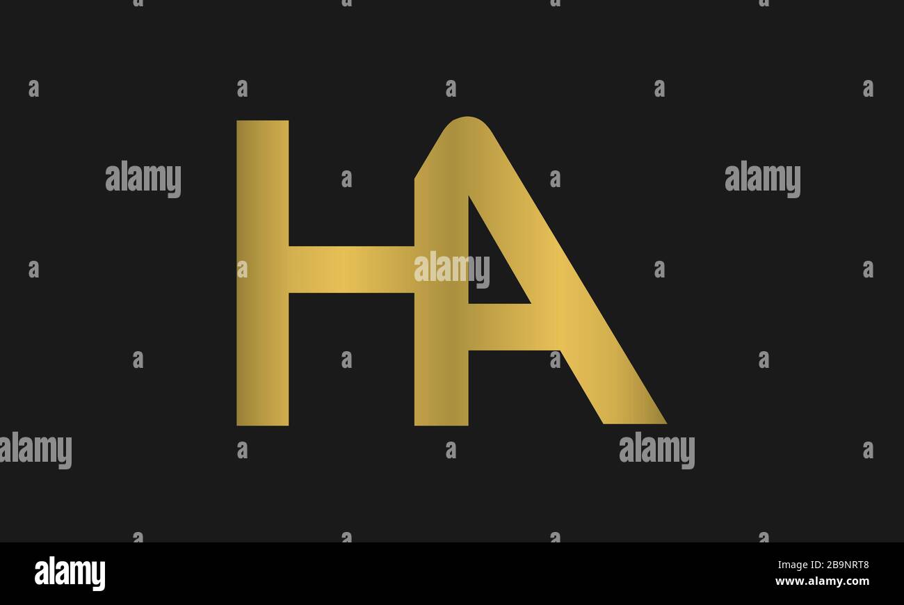 H , A , AH , HA letter logo design with creative modern typography and abstract monogram logo Stock Vector