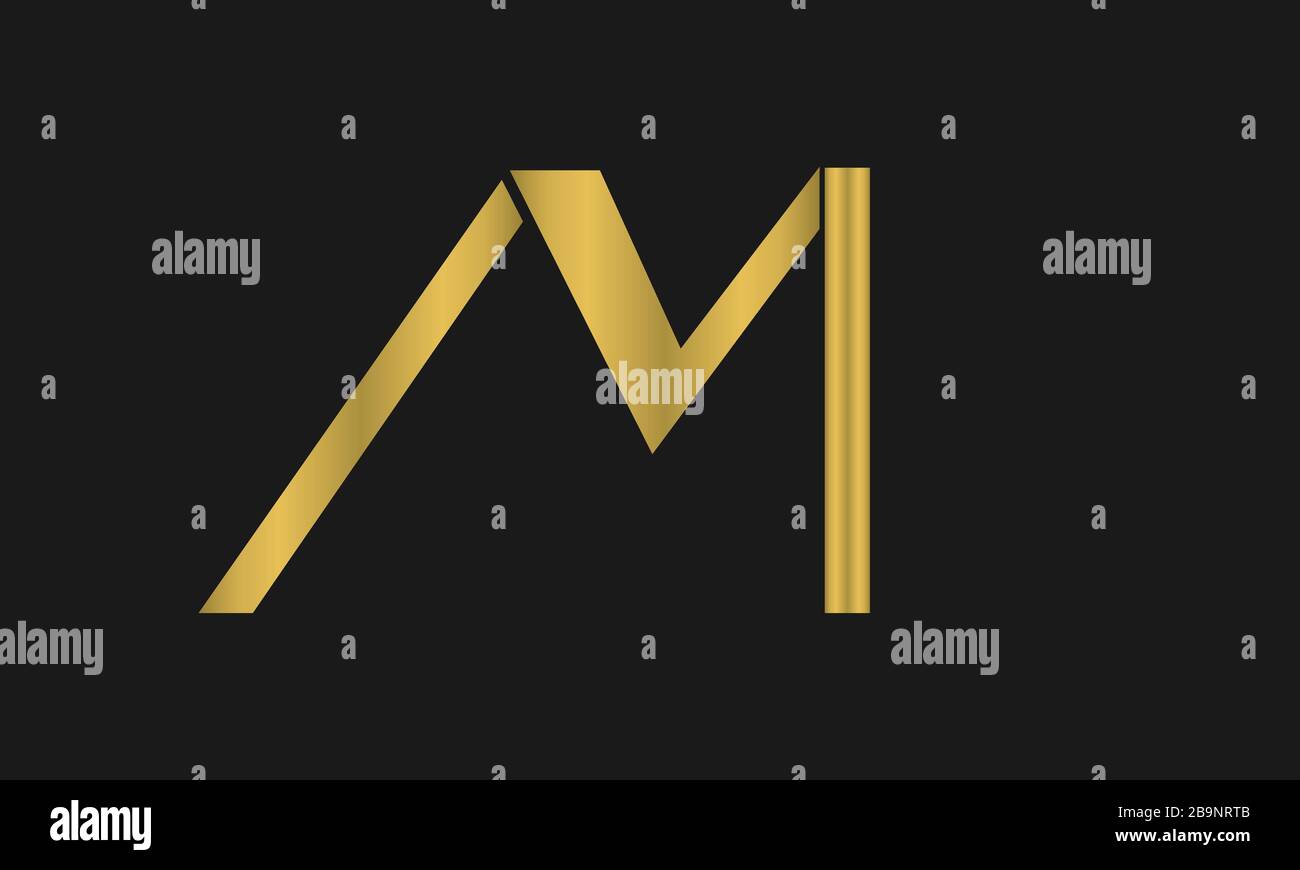 V , M , VM , MV letter logo design with creative modern typography and abstract monogram logo Stock Vector