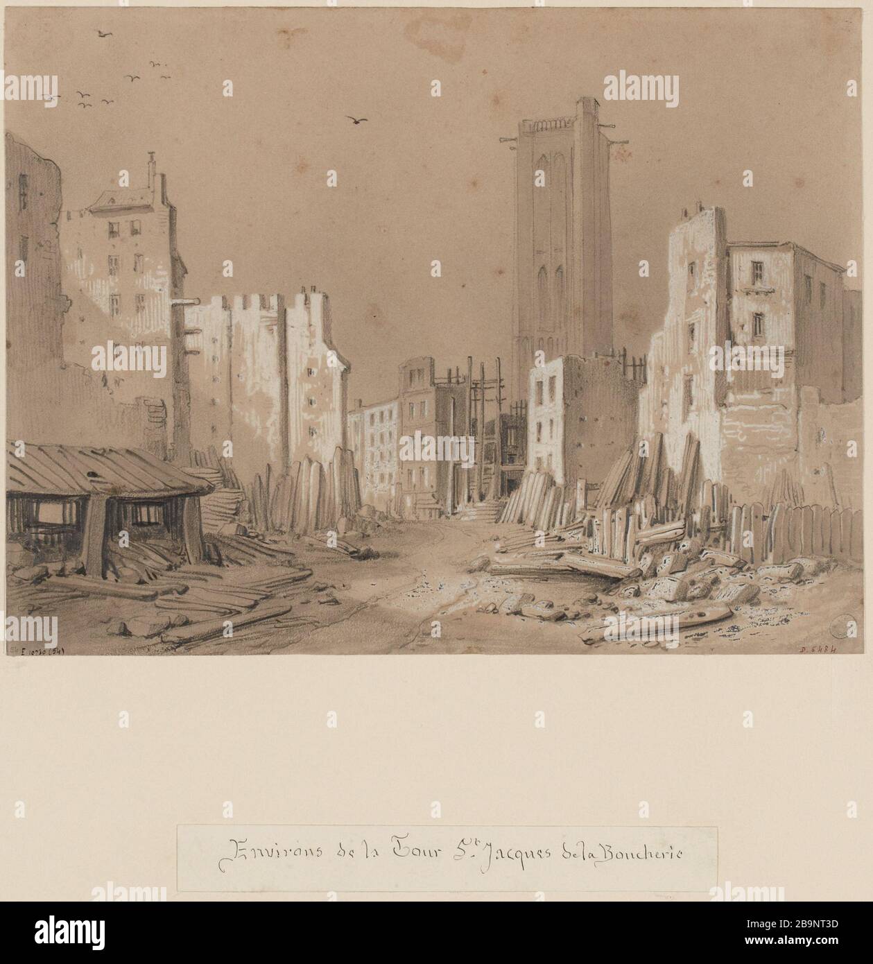 Tower SaintJacques de la Boucherie and its surroundings Stock Photo