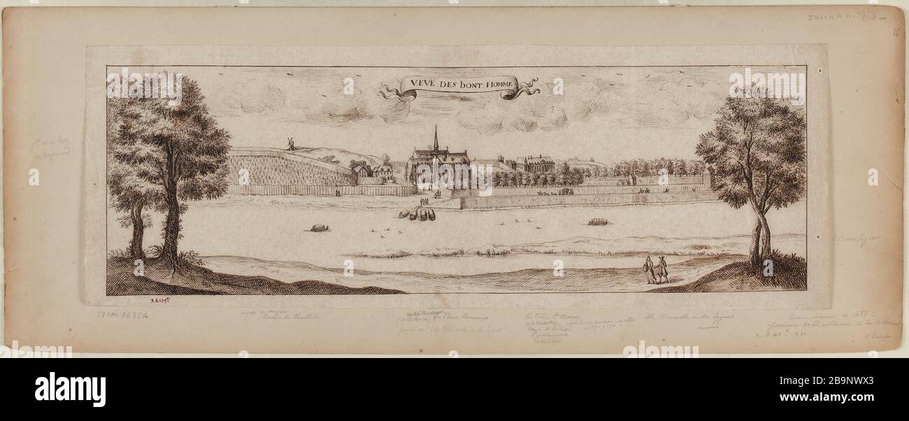 View of the Cathars convent in the 17th century. Stock Photo