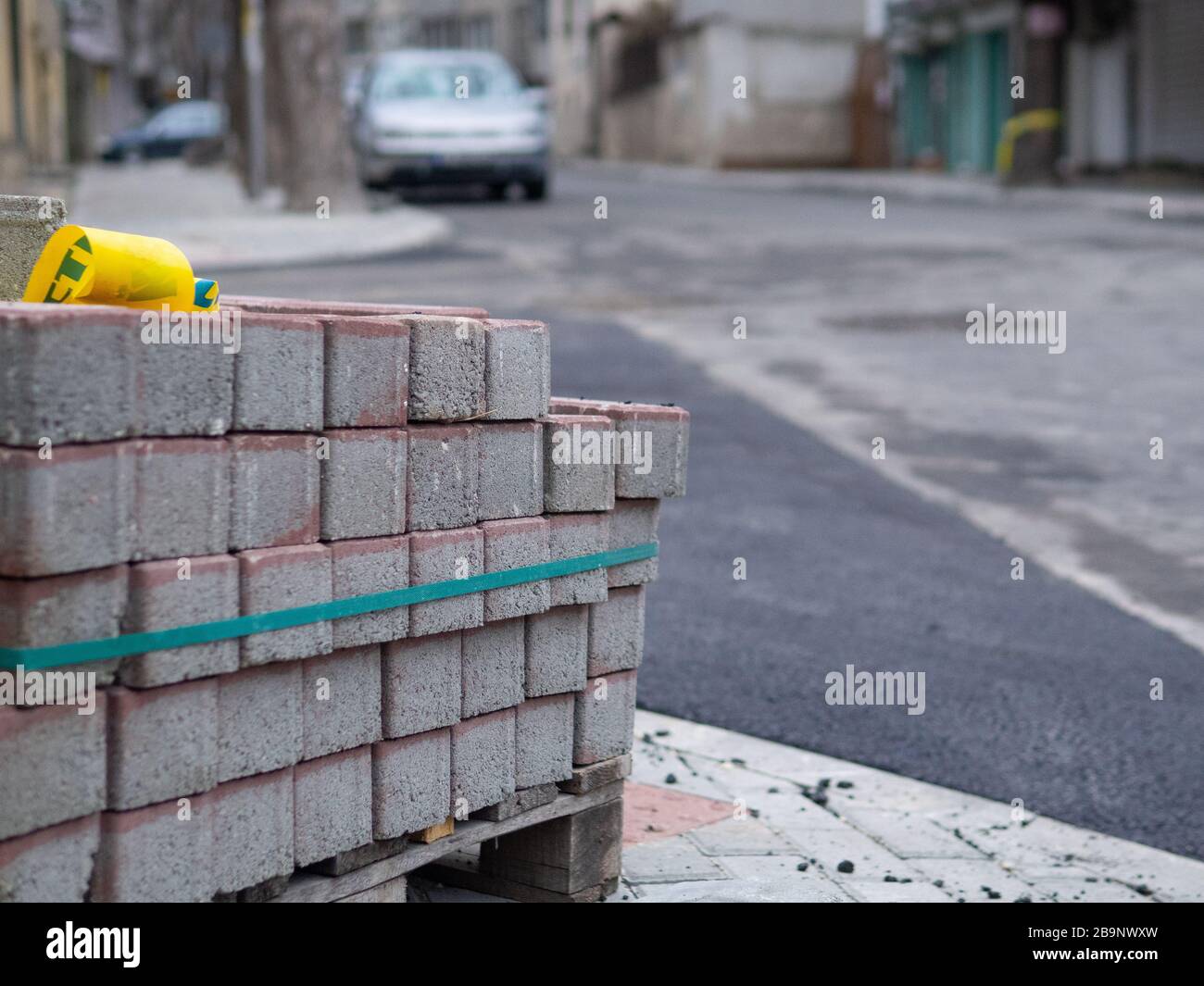 Road reparations in a European city. Paris, France. Urban renovation ...