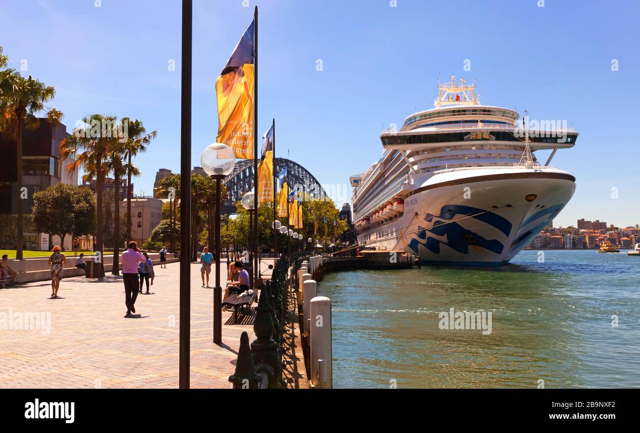 The Ruby Princess docked at Circular Quay in Sydney Harbour Australia Stock Photo