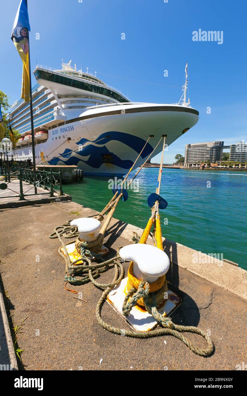 The Ruby Princess docked at Circular Quay in Sydney Harbour Australia Stock Photo