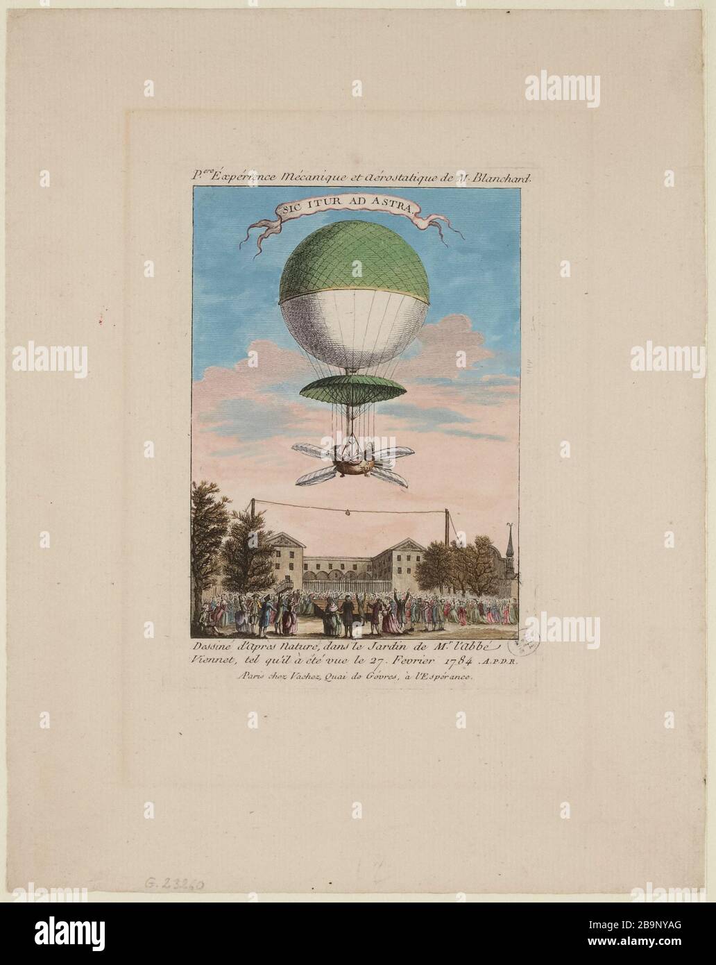 First mechanical experience and aerostatic Mr. Blanchard February 27