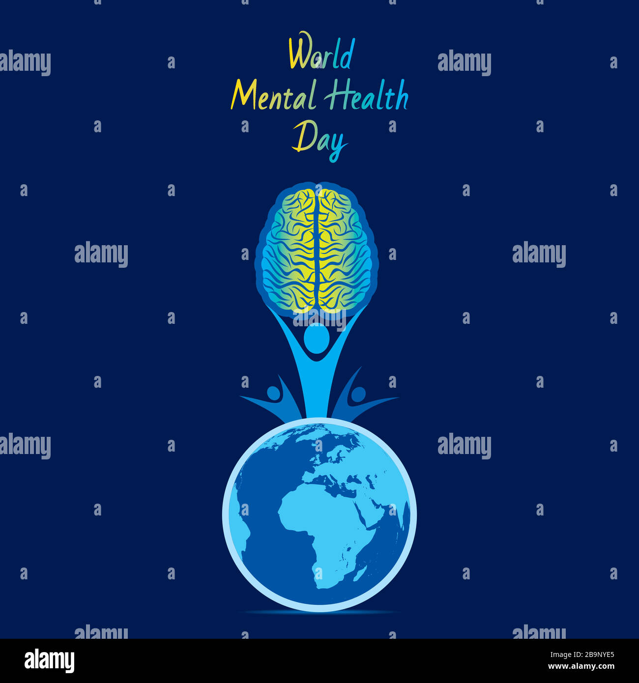 vector illustration of world mental health day concept design Stock ...