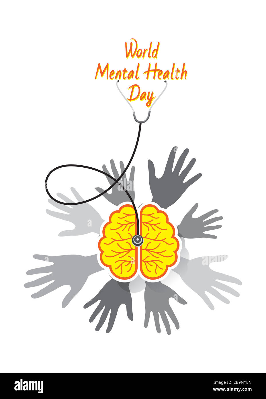 vector illustration of world mental health day concept design Stock ...