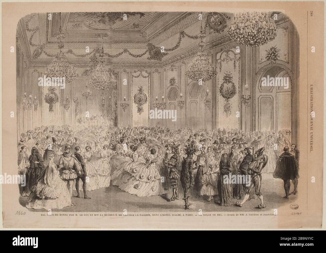 costume ball given by the Duke and the Duchess of Taschers the Pageire in the Hotel d'Albe, Paris Stock Photo