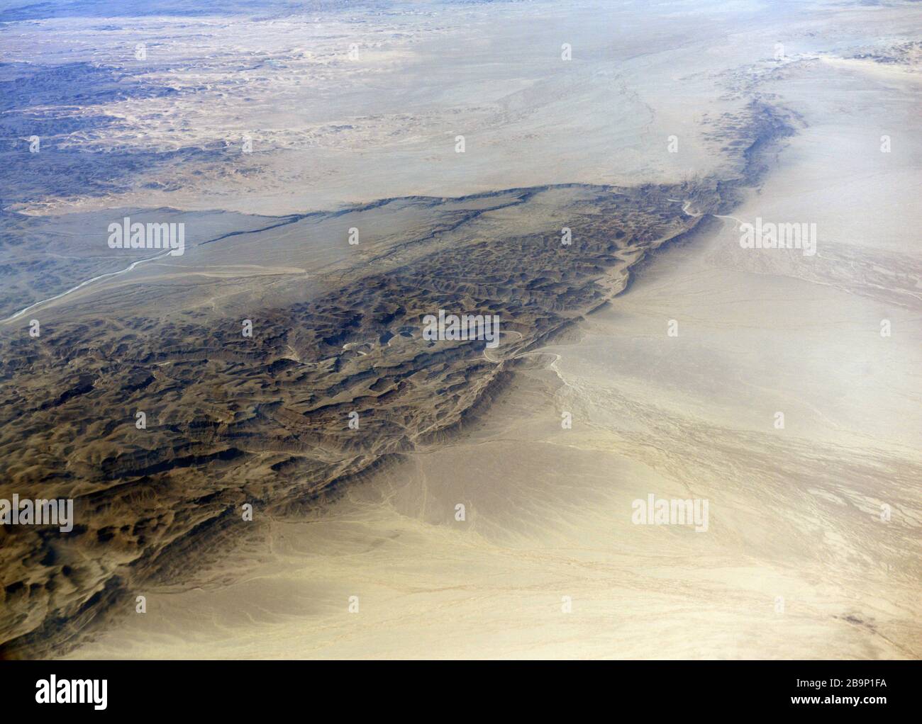 Aerial desert views in Egypt's Eastern desert. Stock Photo
