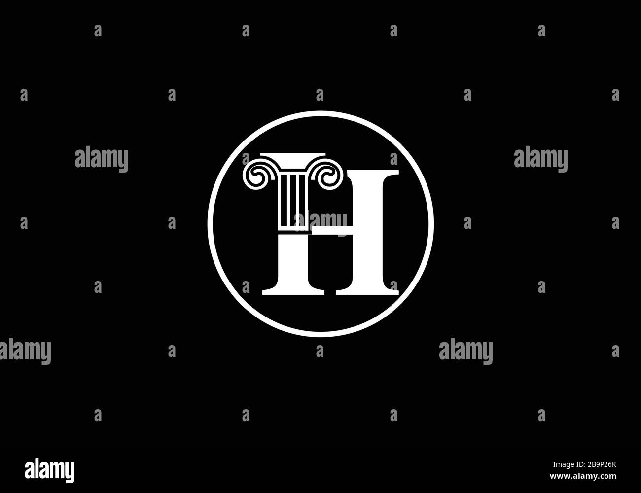 Initial Letter and law pillar logo design, column Logo vector Template ...