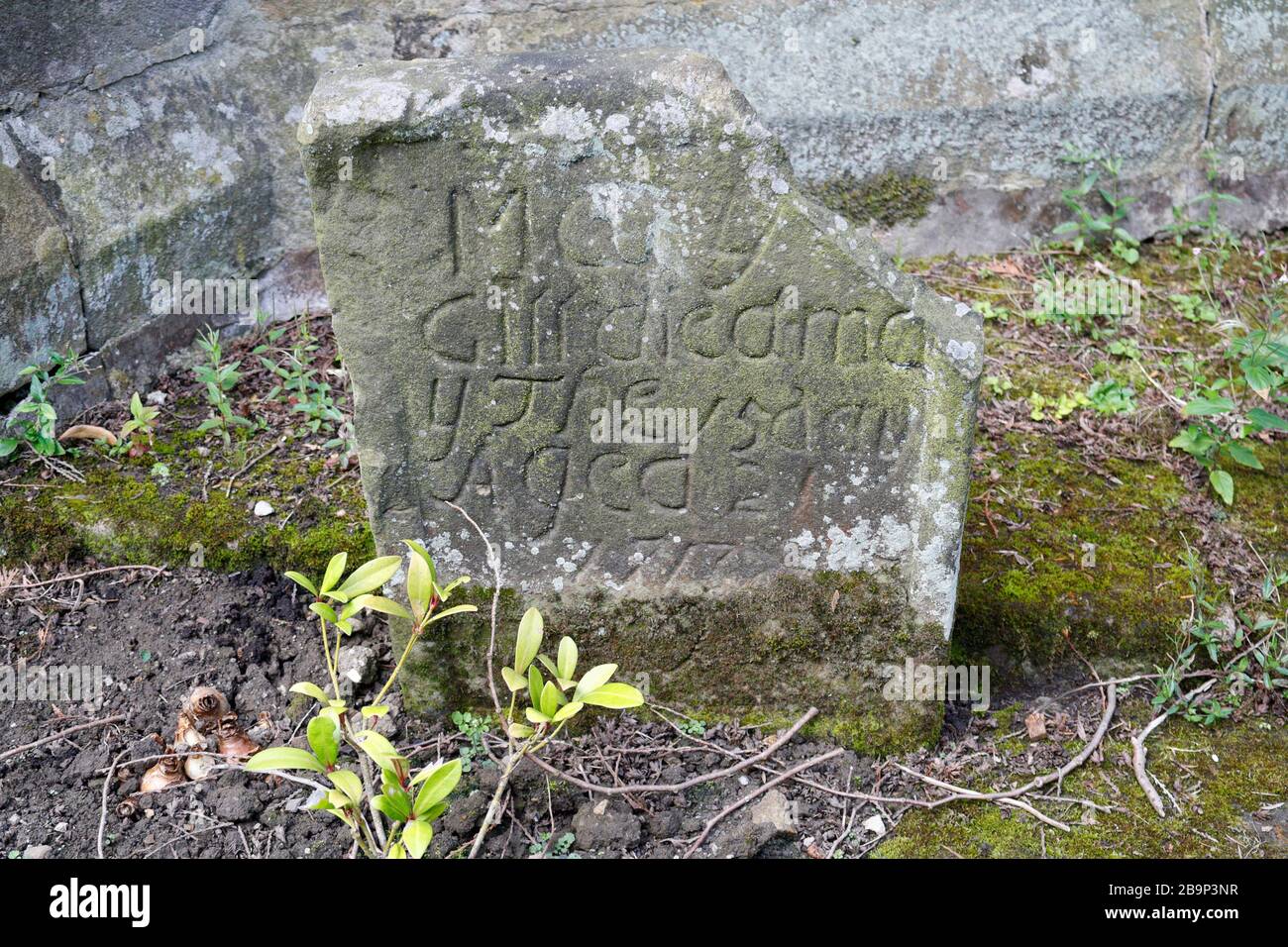 Grave stone memorial in St Helens church  Darley Dale, Derbyshire England UK Stock Photo