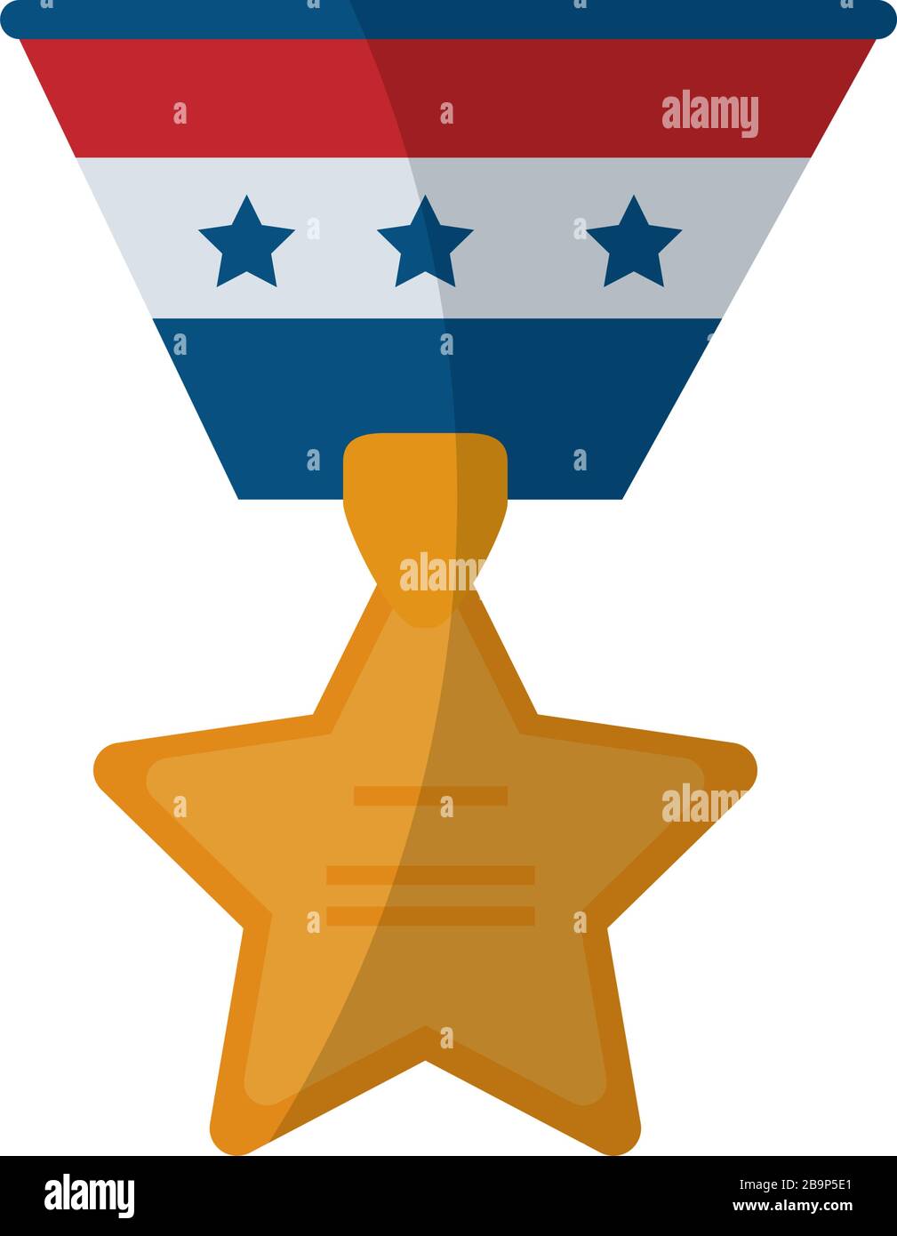 Star with ribbon flat style icon design, Winner first competition ...