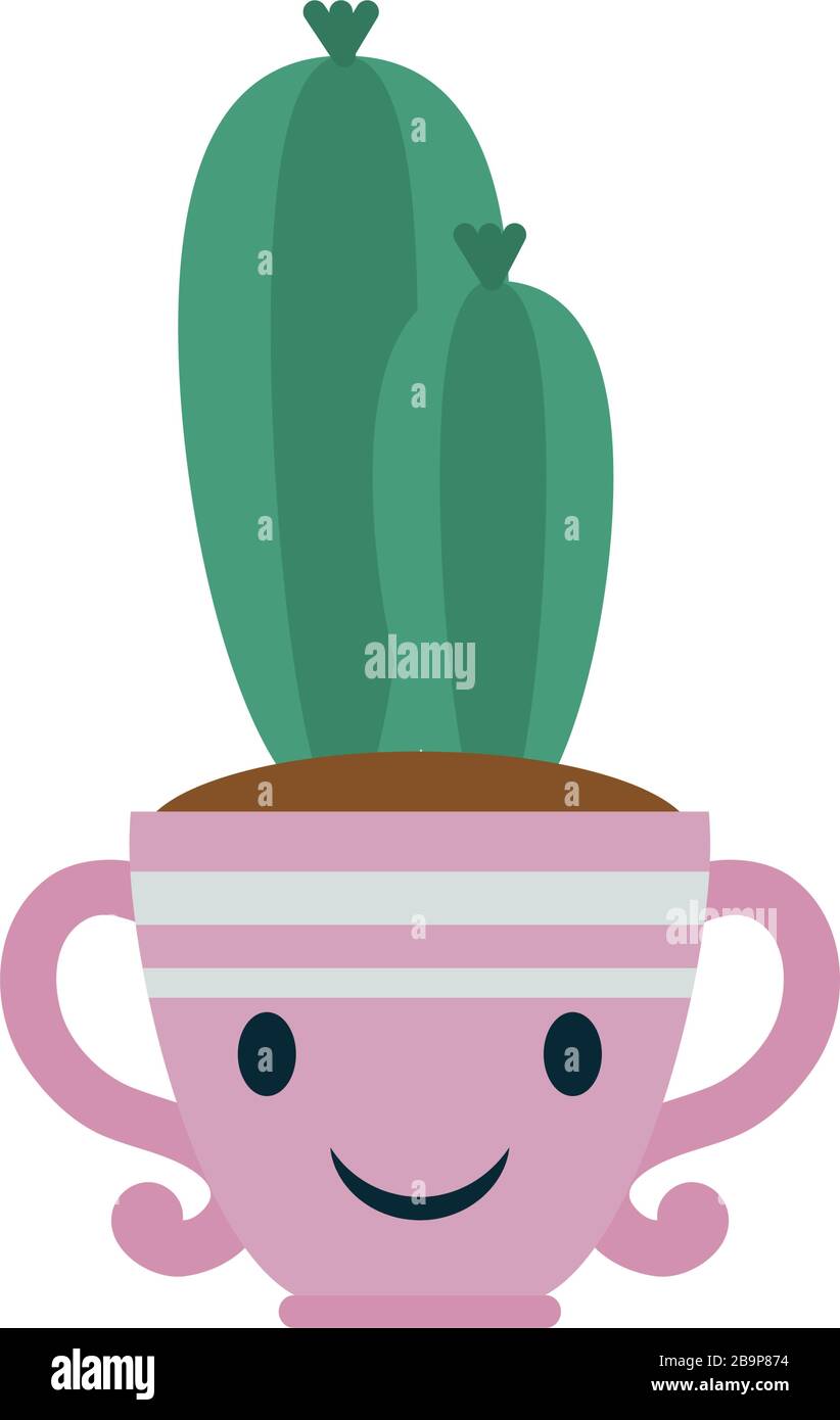 Kawaii cactus inside pot flat style icon design, Plant desert nature  tropical summer mexico and western theme Vector illustration Stock Vector  Image & Art - Alamy