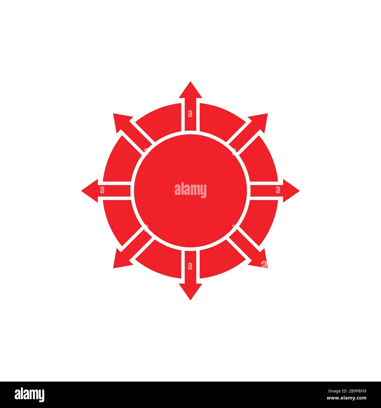 spread circle arrows geometric logo vector Stock Vector
