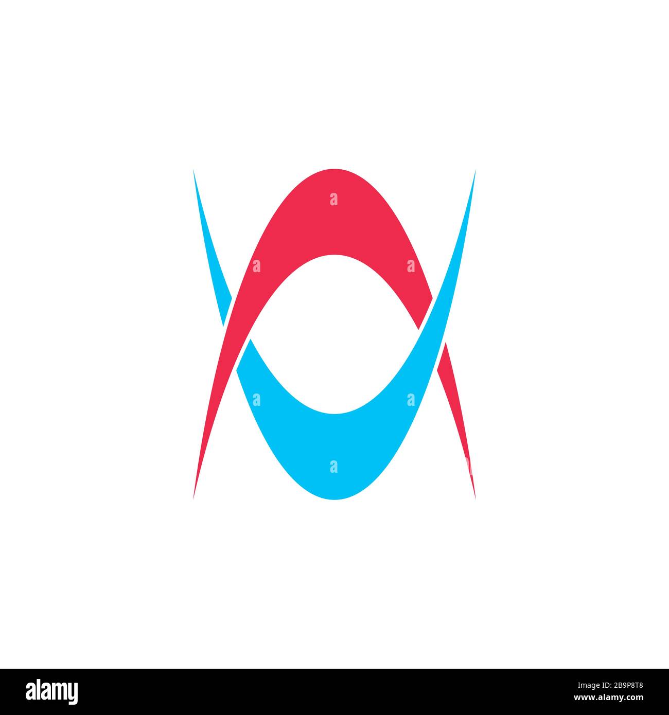 linked curves opposite arrow logo vector Stock Vector