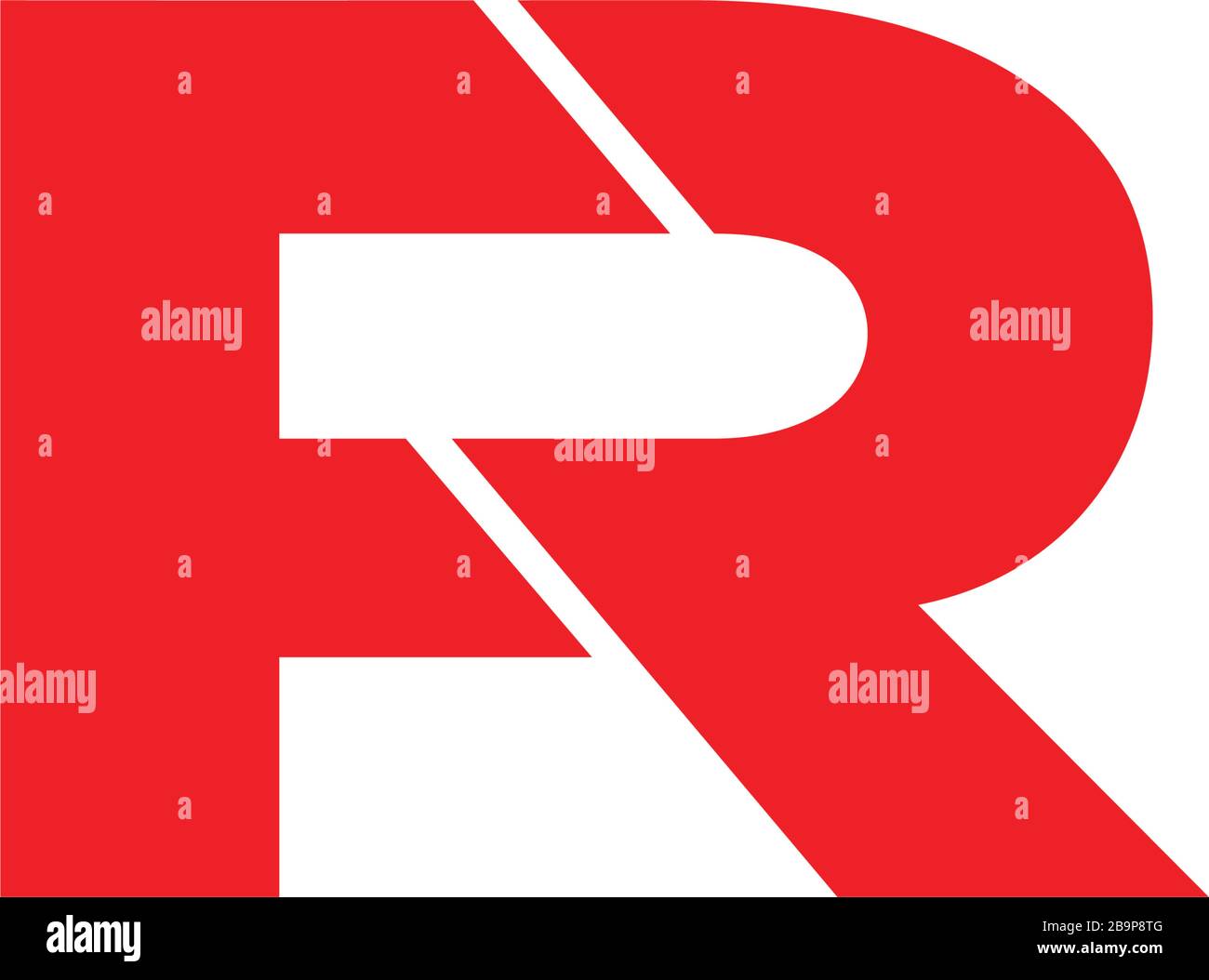 letter fr geometric flat linked logo vector Stock Vector