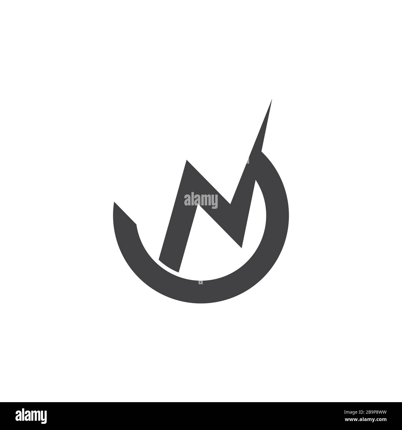 letter n thunder shape geometric logo vector Stock Vector