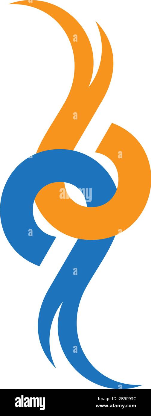 abstract letter bq linked curves colorful object shape logo vector Stock Vector