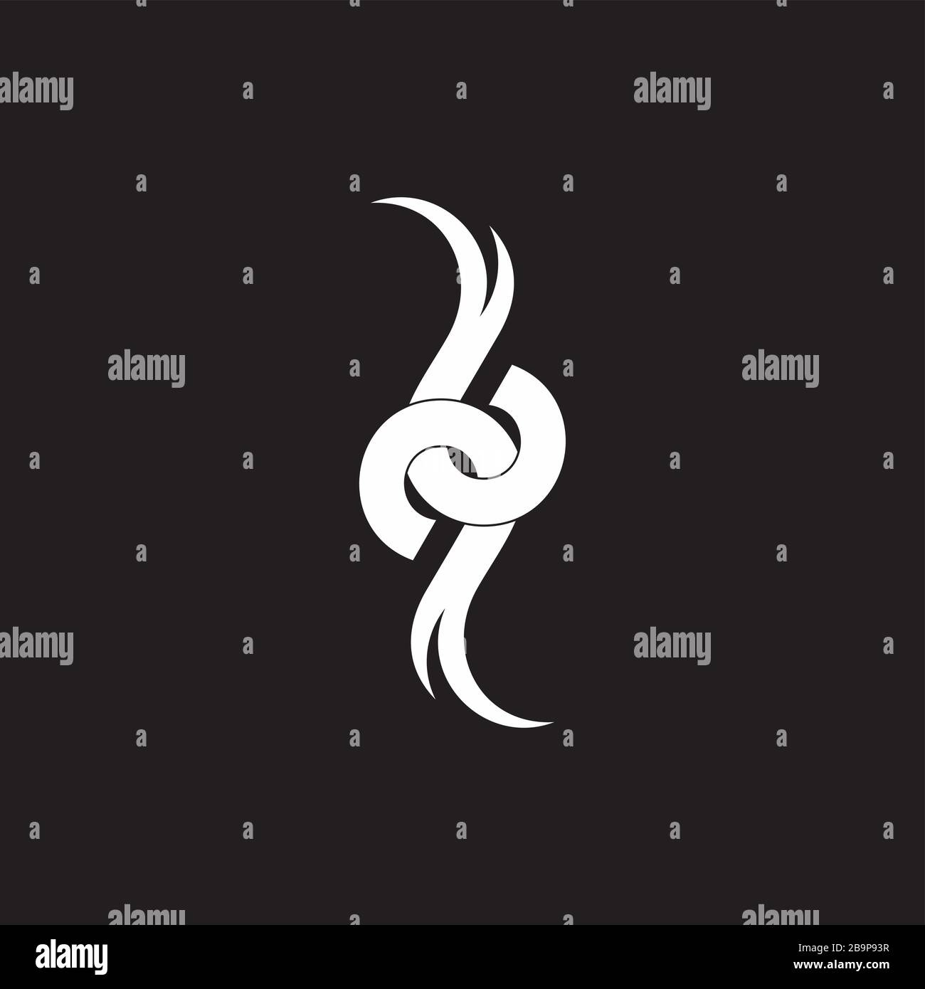letter qb curves linked overlap logo vector Stock Vector